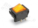 Switch rocker snap-in on/off rectangular yellow/orange (0/1) DPST